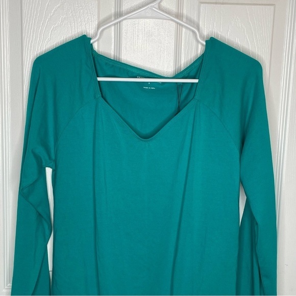 Universal Standard Long Sleeve Bodysuit in Greenish Blue XS - Picture 3 of 13